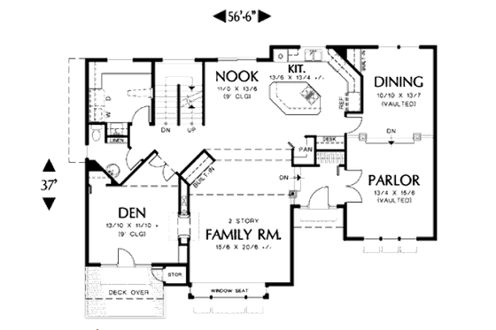 Floor Plan - Main Floor for Traditional House Plan #48-178 - 4 bed, 2.5 bath