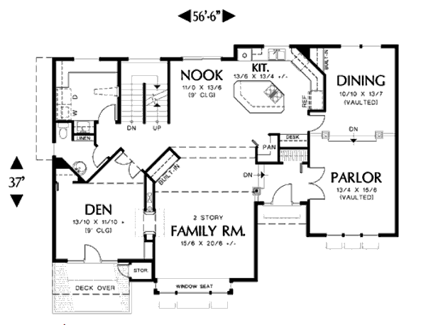 Home Plan - Traditional Floor Plan - Main Floor Plan #48-178