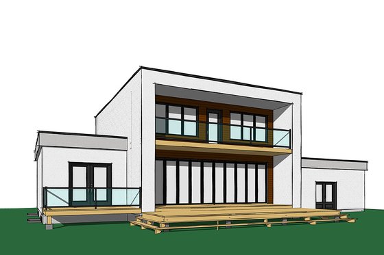Exterior - Rear Elevation for Modern House Plan #23-2310 - 4 bed, 3 bath