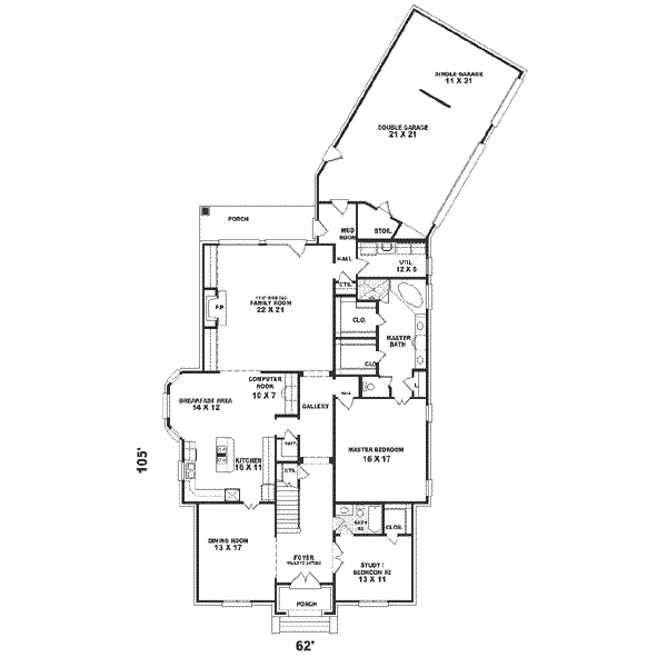 European Floor Plan - Main Floor Plan #81-388
