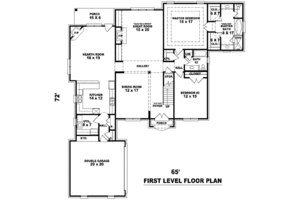 Floor Plan - Main Floor for European House Plan #81-1228 - 4 bed, 3 bath