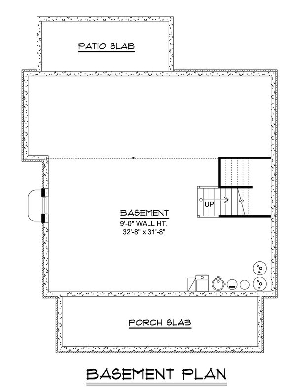 House Blueprint - Farmhouse Floor Plan - Lower Floor Plan #1064-411
