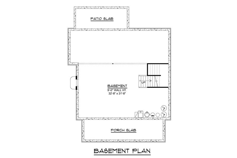House Blueprint - Floor Plan - Lower Floor for Farmhouse House Plan #1064-411 - 4 bed, 2.5 bath