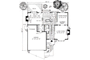 Floor Plan - Main Floor for Colonial House Plan #312-594 - 3 bed, 2.5 bath