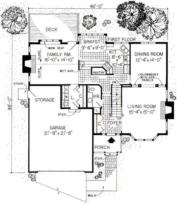Colonial Floor Plan - Main Floor Plan #312-594