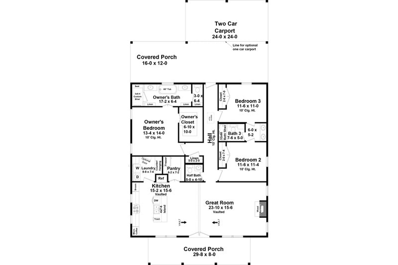 House Plan Design - Floor Plan - Main Floor for Country House Plan #21-519 - 3 bed, 2.5 bath