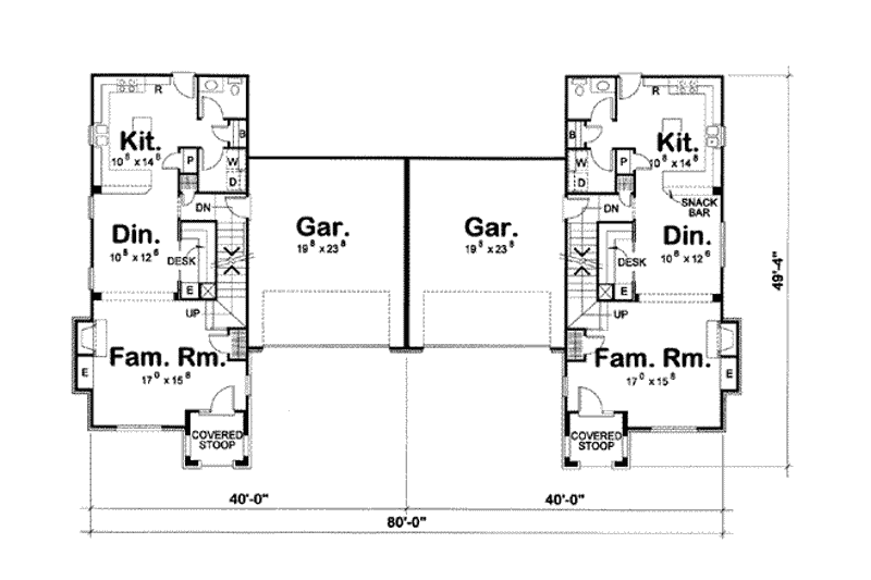 Dream House Plan - Floor Plan - Main Floor for European House Plan #20-1349 - 4 bed, 2.5 bath