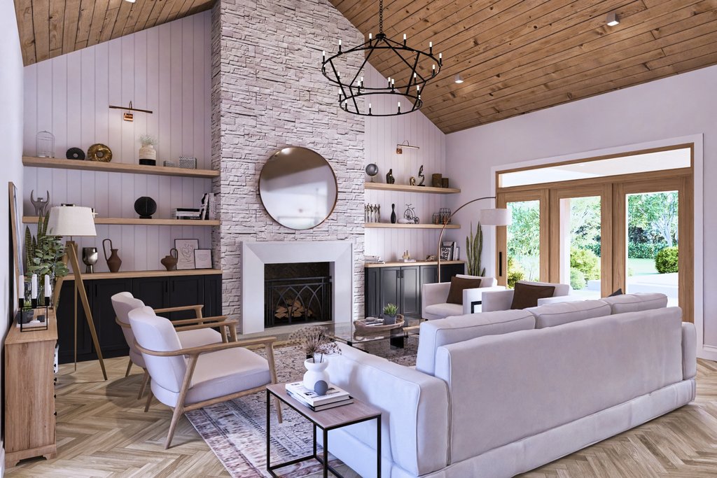 Interior - Family Room for Contemporary House Plan #119-474 - 3 bed, 3 bath