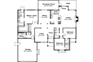 Floor Plan - Main Floor for Mediterranean House Plan #124-251 - 3 bed, 2 bath