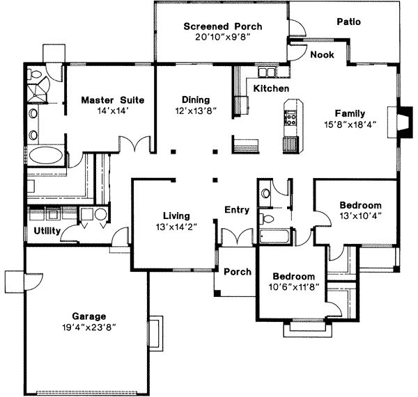 Dream House Plan - Mediterranean Floor Plan - Main Floor Plan #124-251