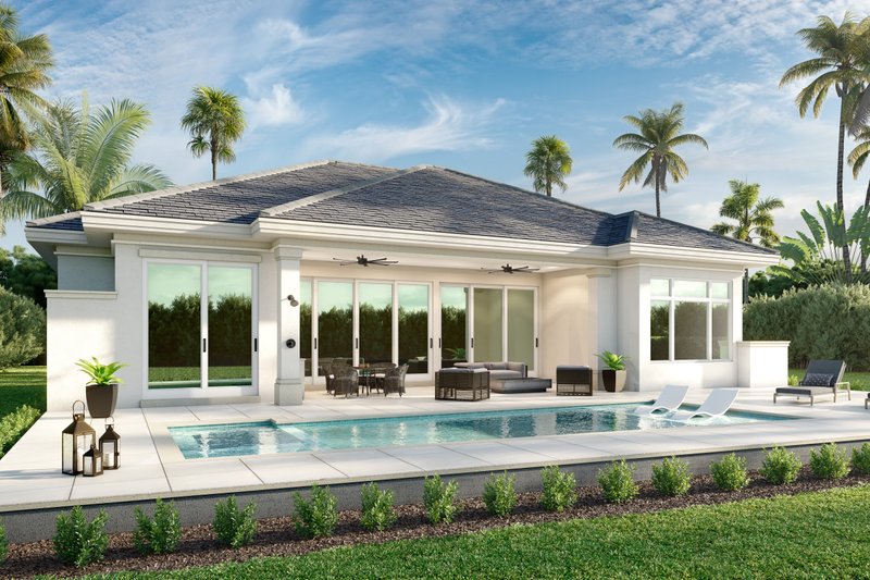 Architectural House Design - Exterior - Rear Elevation for Contemporary House Plan #1083-21 - 4 bed, 4 bath