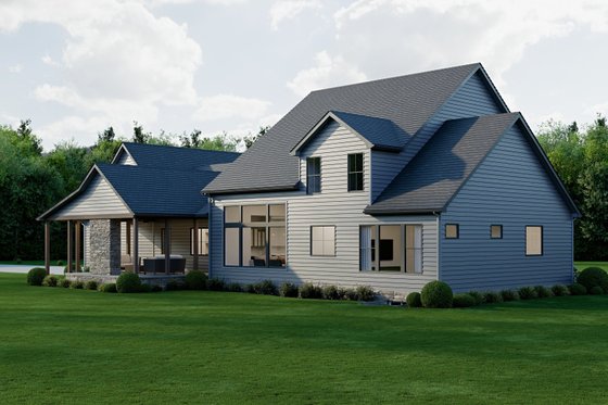 Exterior - Rear Elevation 2 for Farmhouse House Plan #1089-71 - 4 bed, 3.5 bath