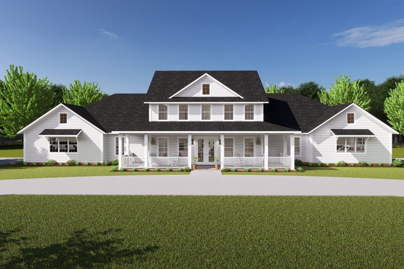 House Blueprint - Farmhouse Exterior - Front Elevation Plan #513-2191