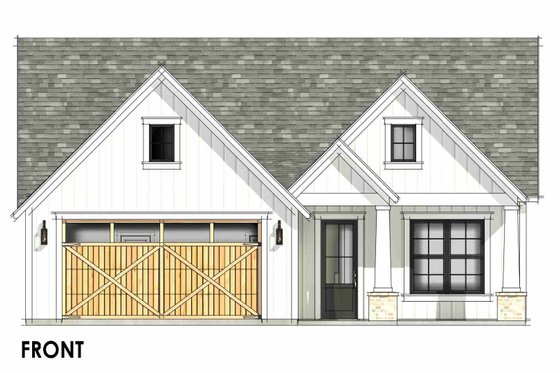 Exterior - Front Elevation 6 for Farmhouse House Plan #1096-190 - 3 bed, 2 bath