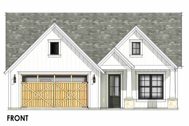 House Blueprint - Exterior - Front Elevation 6 for Farmhouse House Plan #1096-190 - 3 bed, 2 bath