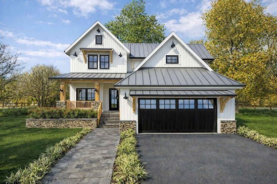 Exterior - Front Elevation 3 for Farmhouse House Plan #1101-59 - 3 bed, 2.5 bath