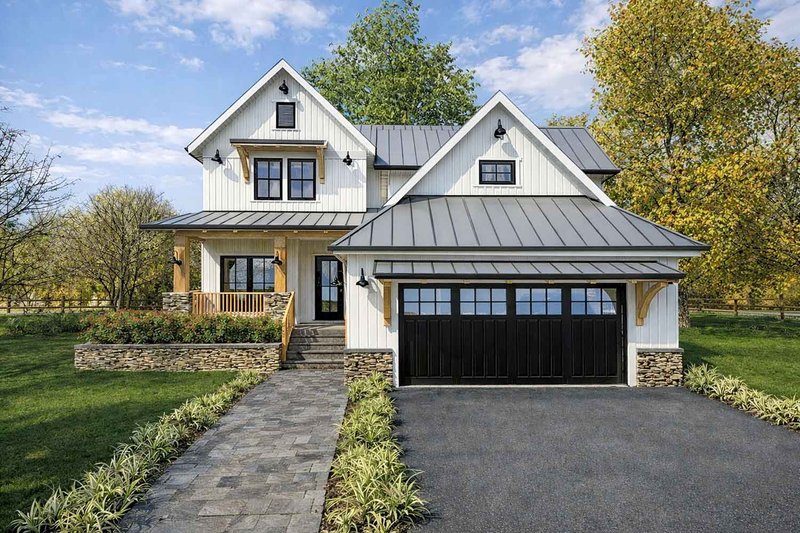 House Blueprint - Exterior - Front Elevation 3 for Farmhouse House Plan #1101-59 - 3 bed, 2.5 bath