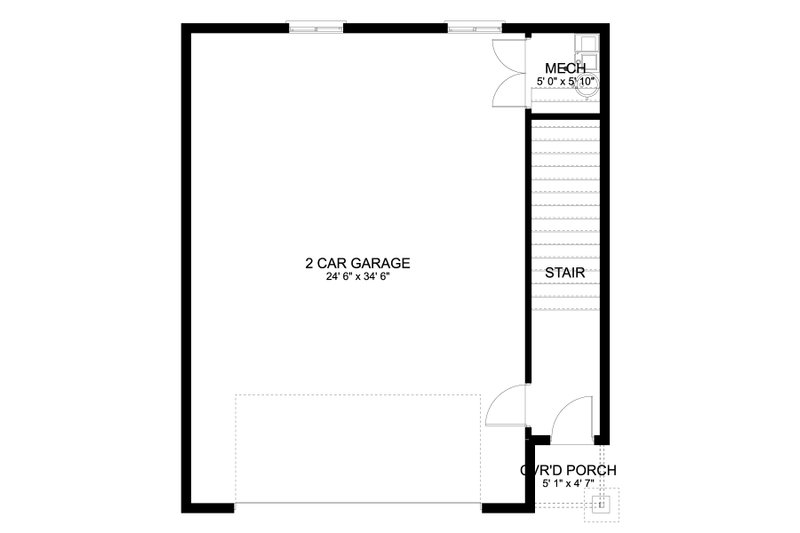 Home Plan - Floor Plan - Main Floor for Colonial House Plan #1060-164 - 2 bed, 1 bath