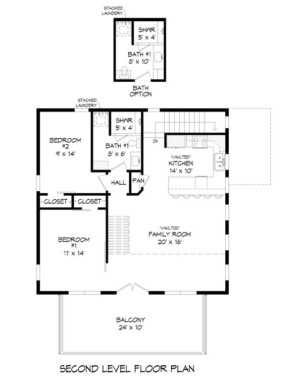 Modern Floor Plan - Upper Floor Plan #932-422