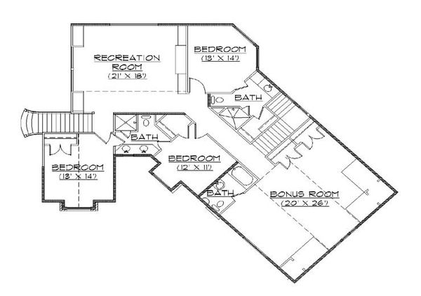 Architectural House Design - Colonial Floor Plan - Upper Floor Plan #5-446