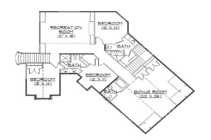House Design - Floor Plan - Upper Floor for Colonial House Plan #5-446 - 5 bed, 6.5 bath