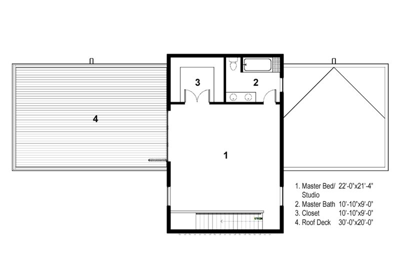 Architectural House Design - Floor Plan - Upper Floor for Modern House Plan #497-28 - 2 bed, 2 bath