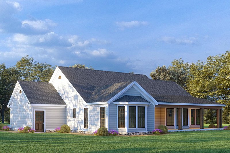 Architectural House Design - Exterior - Rear Elevation for Ranch House Plan #923-282 - 3 bed, 2 bath