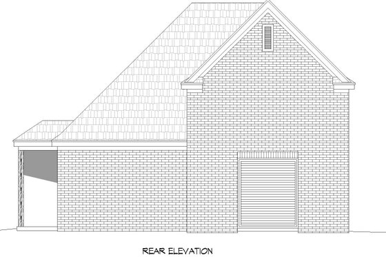 Exterior - Rear Elevation for Southern House Plan #932-824, 0 bath