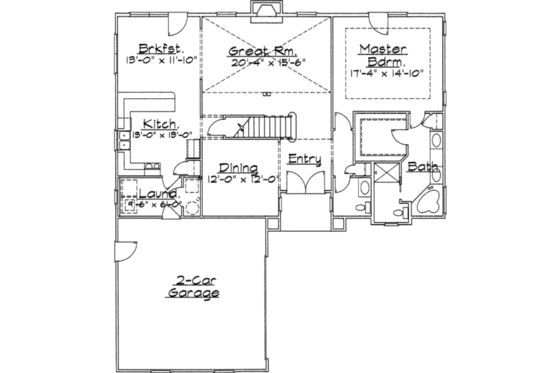 Floor Plan - Main Floor for European House Plan #31-117 - 3 bed, 3.5 bath