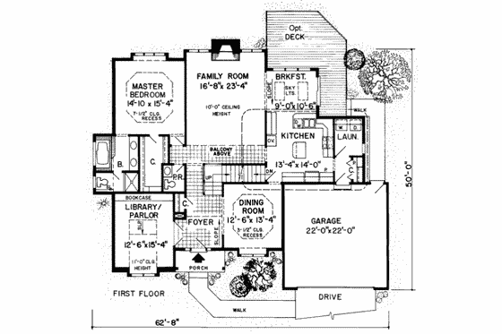 Floor Plan - Main Floor for Traditional House Plan #312-275 - 4 bed, 2.5 bath