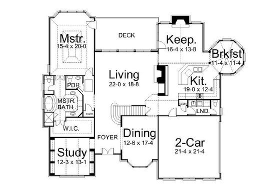 Floor Plan - Main Floor for European House Plan #119-269 - 4 bed, 3.5 bath