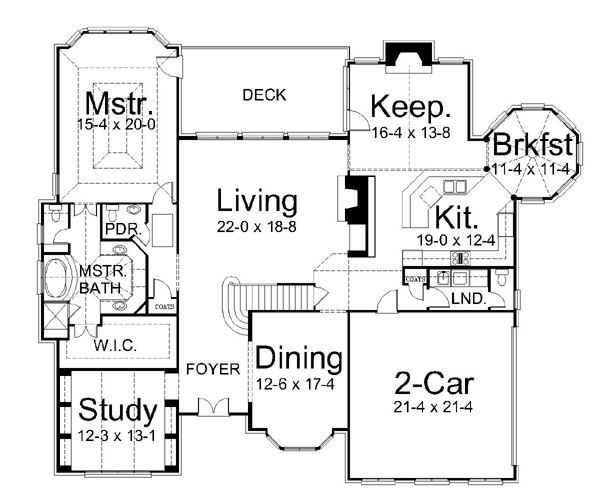 House Plan Design - European Floor Plan - Main Floor Plan #119-269