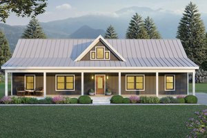 House Blueprint - Country Exterior - Front Elevation Plan #932-1351