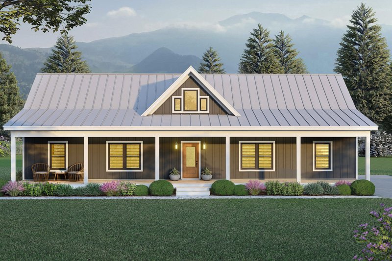 House Blueprint - Country Exterior - Front Elevation Plan #932-1351