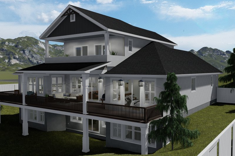 Architectural House Design - Exterior - Rear Elevation 2 for Traditional House Plan #1060-69 - 5 bed, 4.5 bath