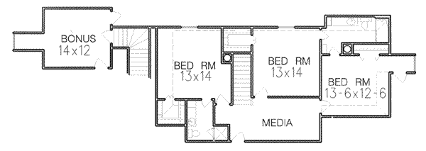 European Floor Plan - Upper Floor Plan #15-220