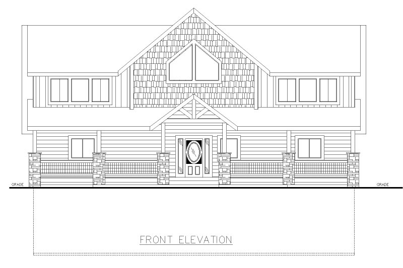 House Design - Exterior - Front Elevation 3 for Craftsman House Plan #117-1049 - 3 bed, 3.5 bath