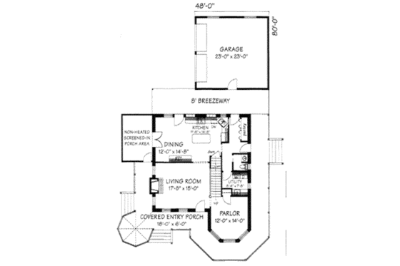 Floor Plan - Main Floor for European House Plan #117-136 - 3 bed, 3 bath