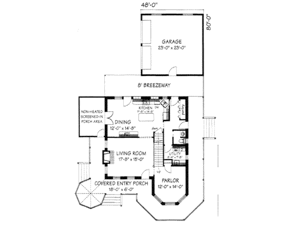 Home Plan - European Floor Plan - Main Floor Plan #117-136