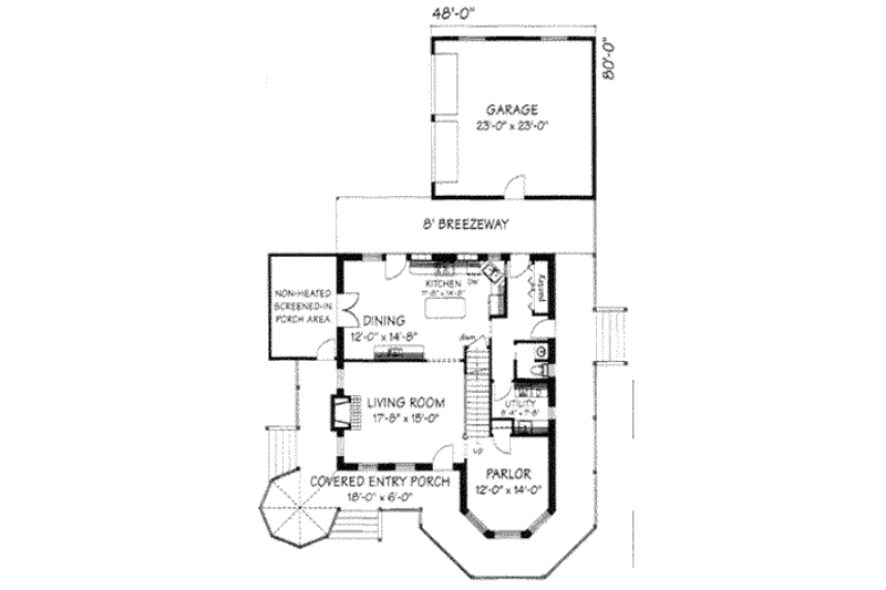 Home Plan - Floor Plan - Main Floor for European House Plan #117-136 - 3 bed, 3 bath
