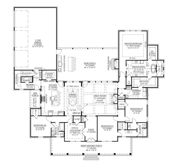 House Plan Design - Farmhouse Floor Plan - Main Floor Plan #1074-51