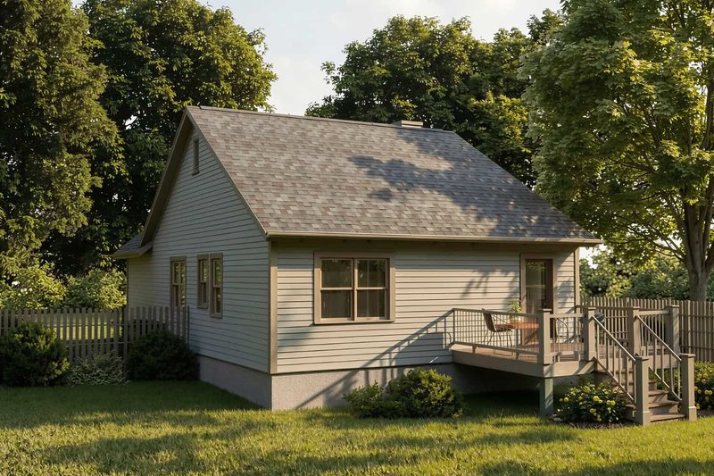 Dream House Plan - Exterior - Rear Elevation 1 for Bungalow House Plan #79-139 - 3 bed, 2 bath