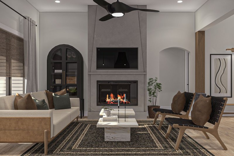Home Plan - Interior - Family Room 2 for Prairie House Plan #455-230 - 3 bed, 2 bath