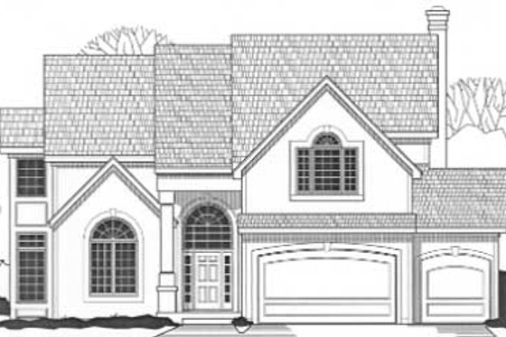 Exterior - Front Elevation for European House Plan #67-582 - 4 bed, 3.5 bath