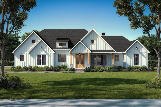 Exterior - Front Elevation 3 for Farmhouse House Plan #1074-82 - 4 bed, 4.5 bath