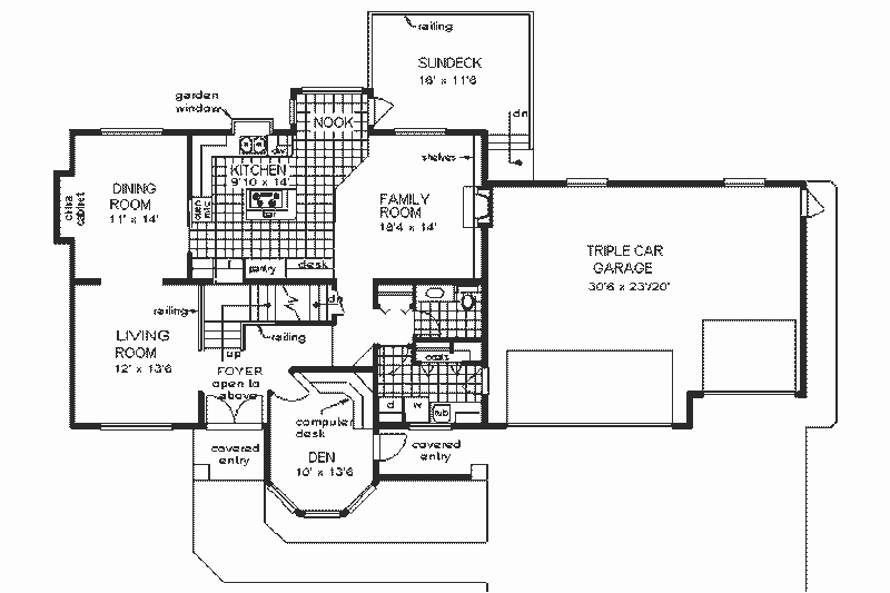 Home Plan - Floor Plan - Main Floor for European House Plan #18-220 - 3 bed, 2.5 bath