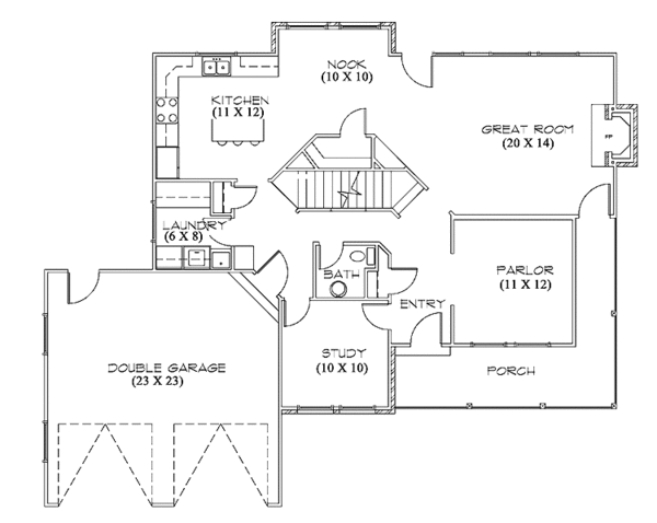 House Plan Design - Country Floor Plan - Main Floor Plan #945-34