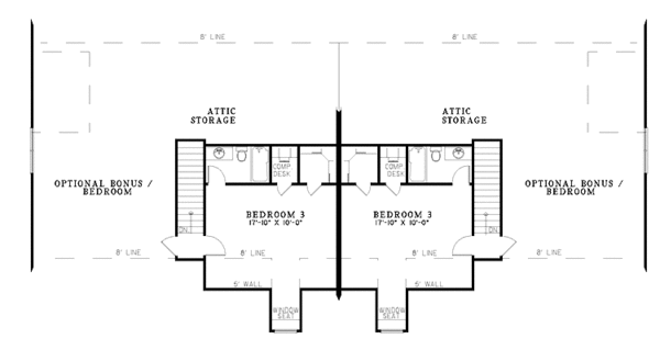 Architectural House Design - Traditional Floor Plan - Upper Floor Plan #17-2694