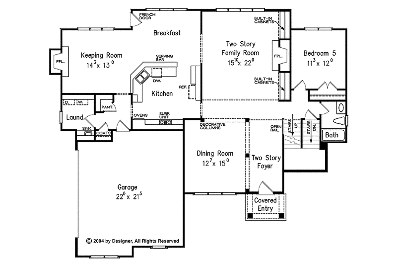 Home Plan - Floor Plan - Main Floor for Country House Plan #927-314 - 5 bed, 4 bath
