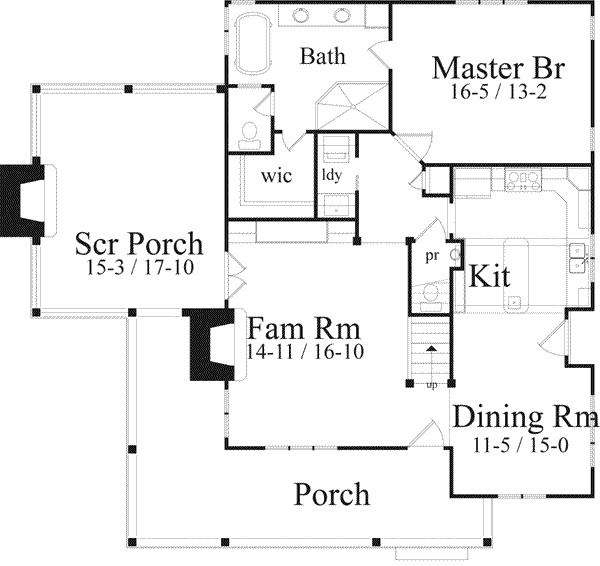 Country Floor Plan - Main Floor Plan #71-127